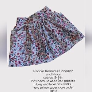 Handmade Small Shop Toddler Girls Floral Skirt for 12m 18m 24m